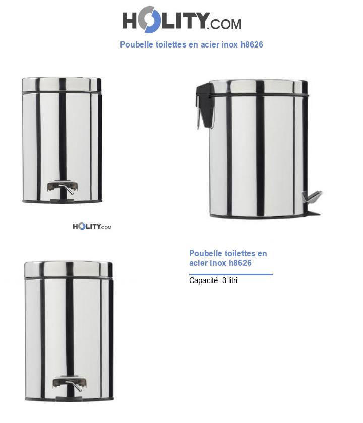 Poubelle toilettes en acier inox h8626