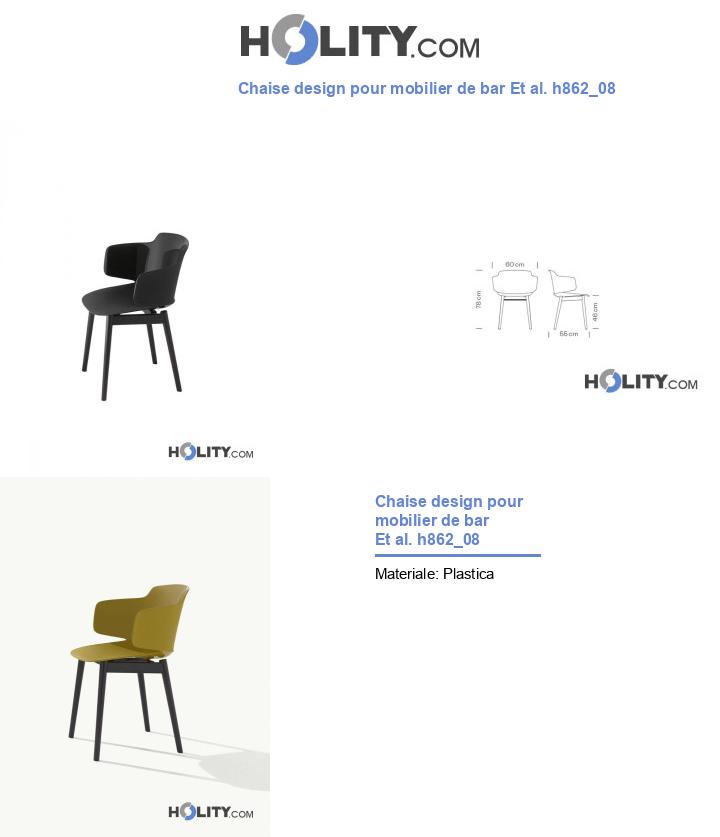 Chaise design pour mobilier de bar Et al. h862_08