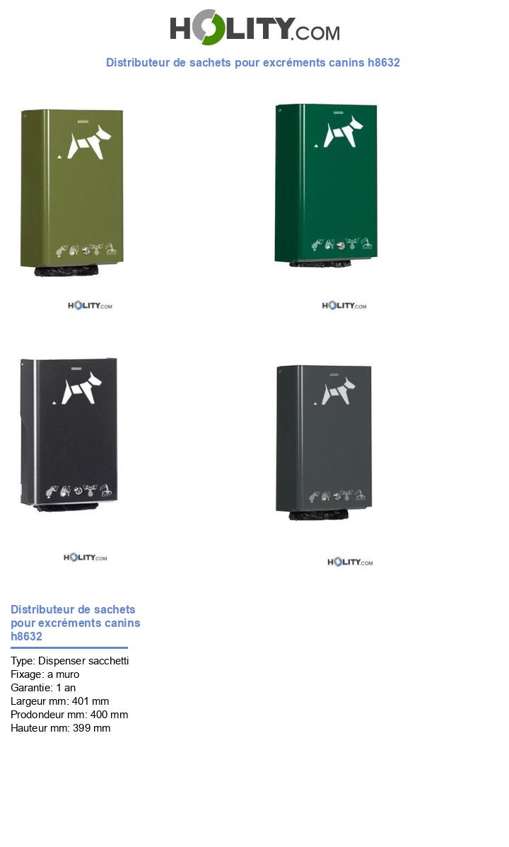 Distributeur de sachets pour excréments canins h8632