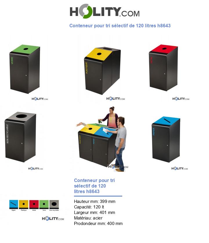 Conteneur pour tri sélectif de 120 litres h8643