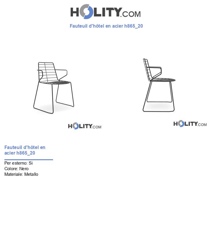 Fauteuil d'hôtel en acier h865_20