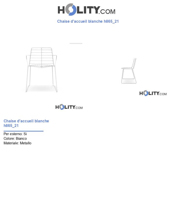 Chaise d'accueil blanche h865_21