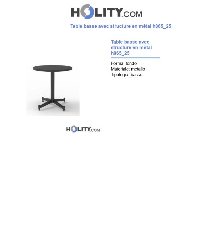Table basse avec structure en métal h865_25