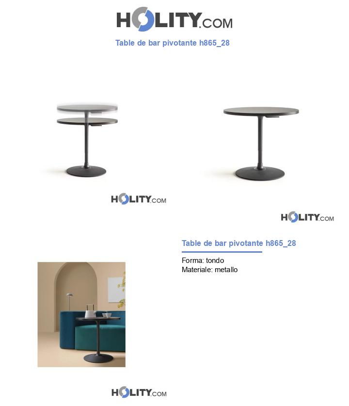 Table de bar pivotante h865_28