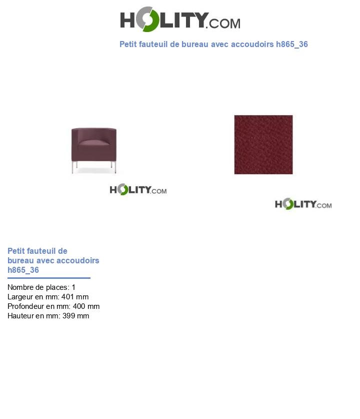 Petit fauteuil de bureau avec accoudoirs h865_36