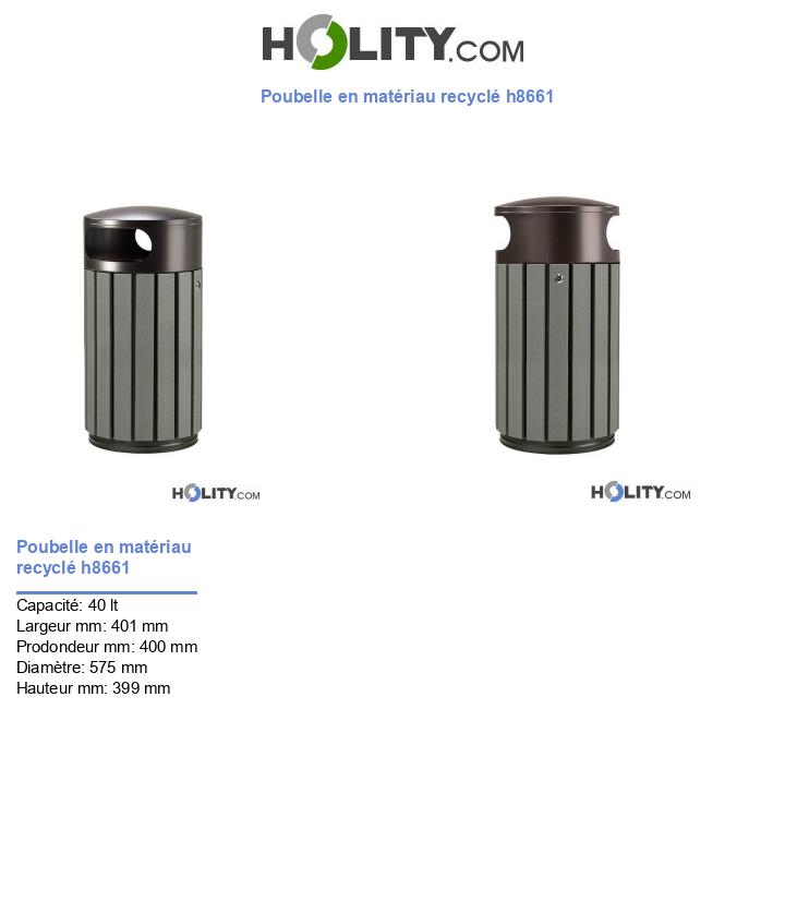 Poubelle en matériau recyclé h8661
