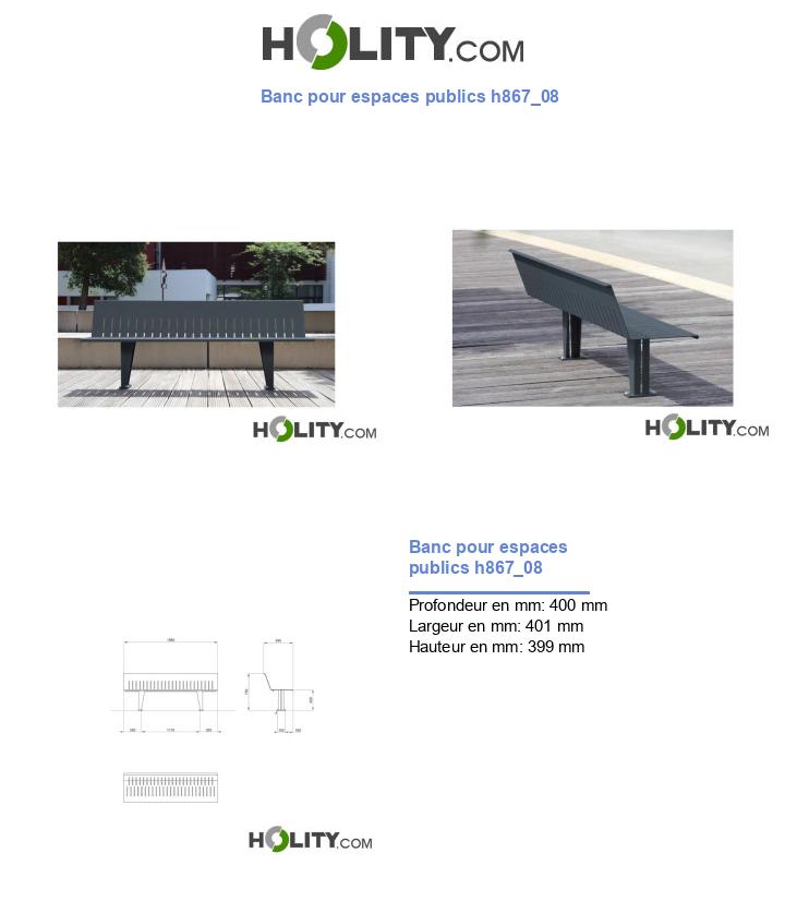 Banc pour espaces publics h867_08