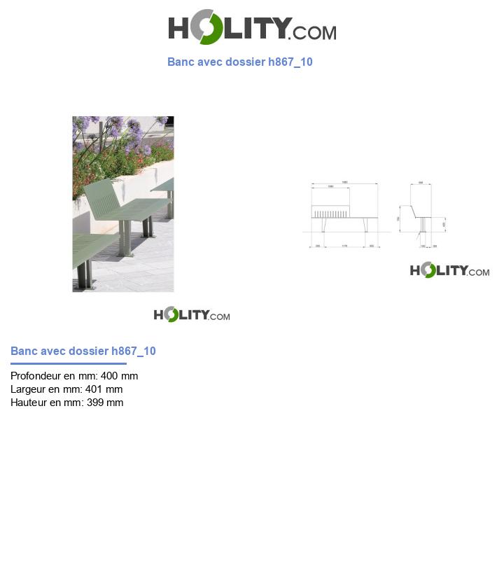 Banc avec dossier h867_10