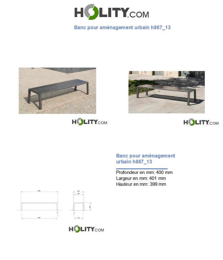 Banc pour aménagement urbain h867_13