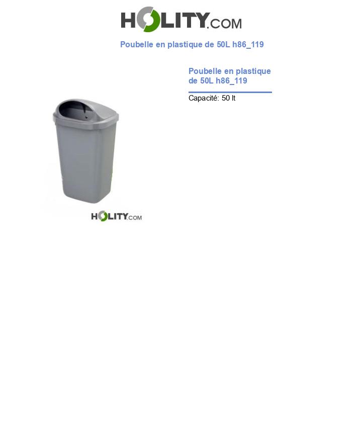 Poubelle en plastique de 50L h86_119
