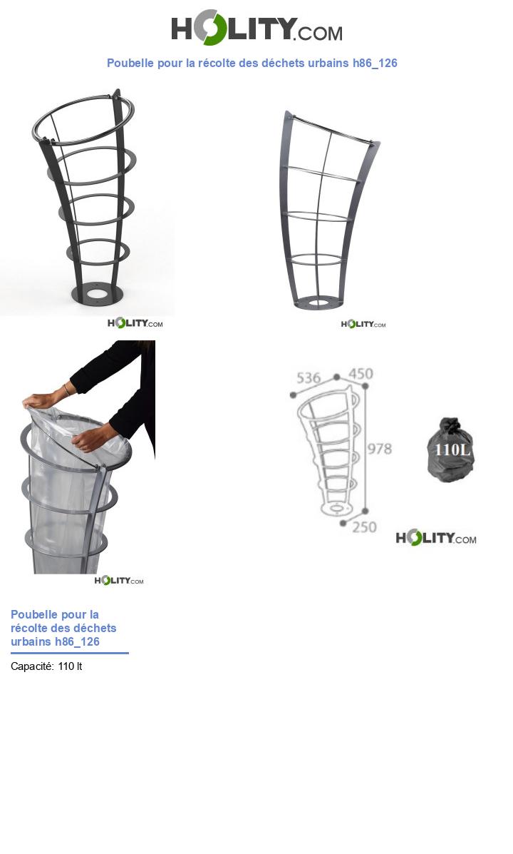 Poubelle pour la récolte des déchets urbains h86_126