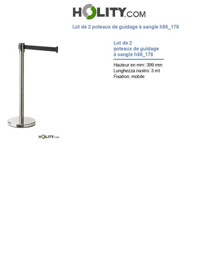 Lot de 2 poteaux de guidage à sangle h86_178