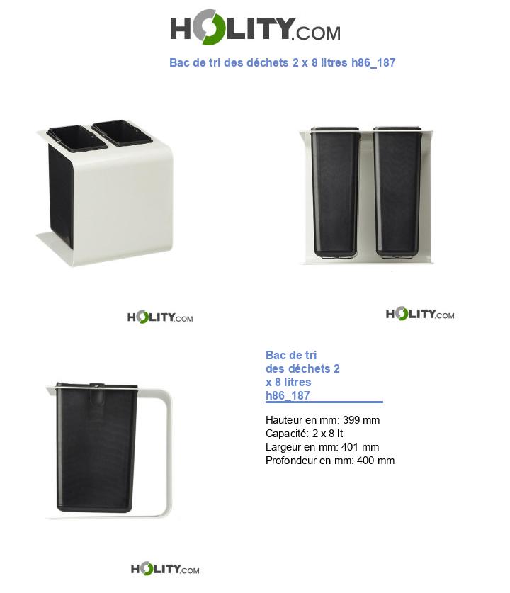 Bac de tri des déchets 2 x 8 litres h86_187