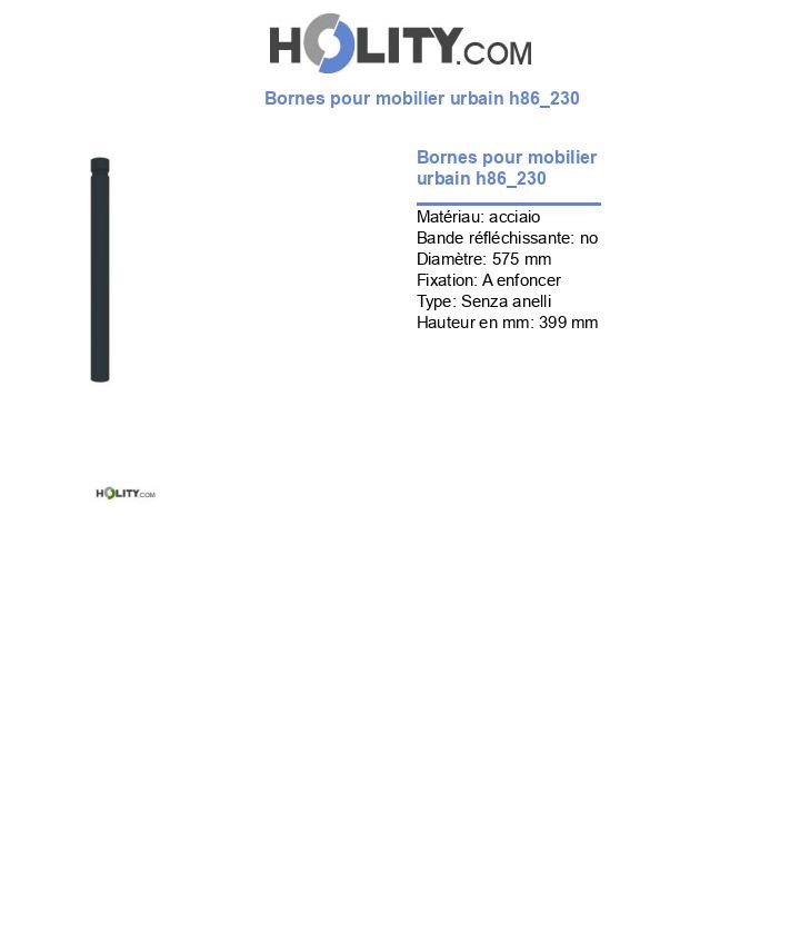 Bornes pour mobilier urbain h86_230