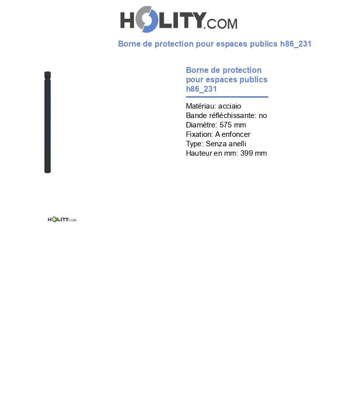 Borne de protection pour espaces publics h86_231