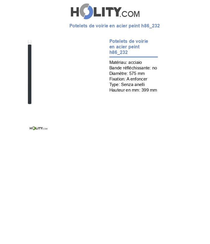 Potelets de voirie en acier peint h86_232