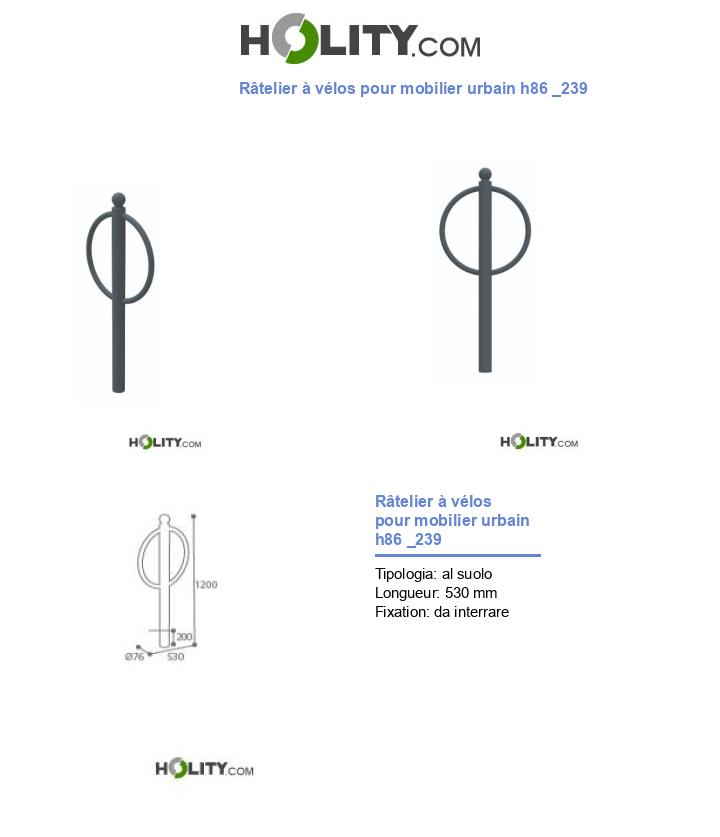 Râtelier à vélos pour mobilier urbain h86 _239