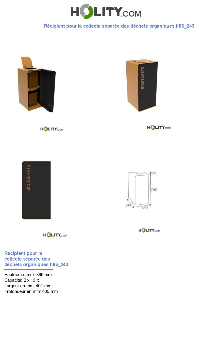 Récipient pour la collecte séparée des déchets organiques h86_243