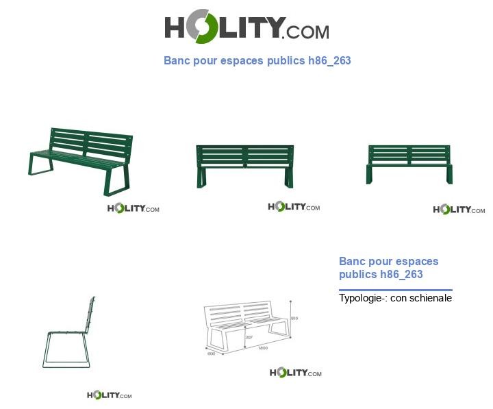 Banc pour espaces publics h86_263