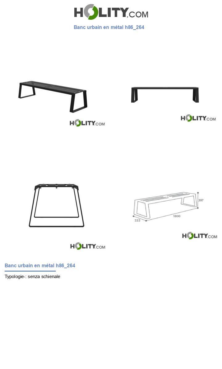 Banc urbain en métal h86_264