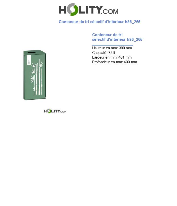 Conteneur de tri sélectif d'intérieur h86_265