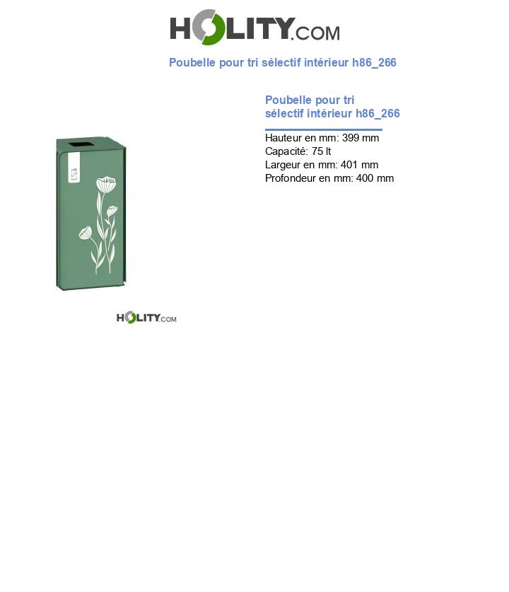 Poubelle pour tri sélectif intérieur h86_266