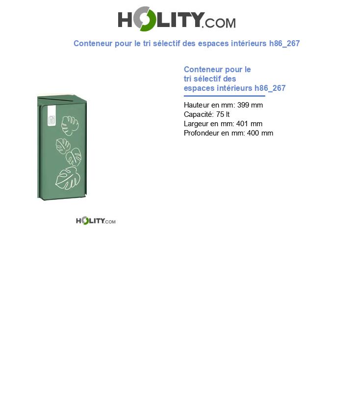Conteneur pour le tri sélectif des espaces intérieurs h86_267
