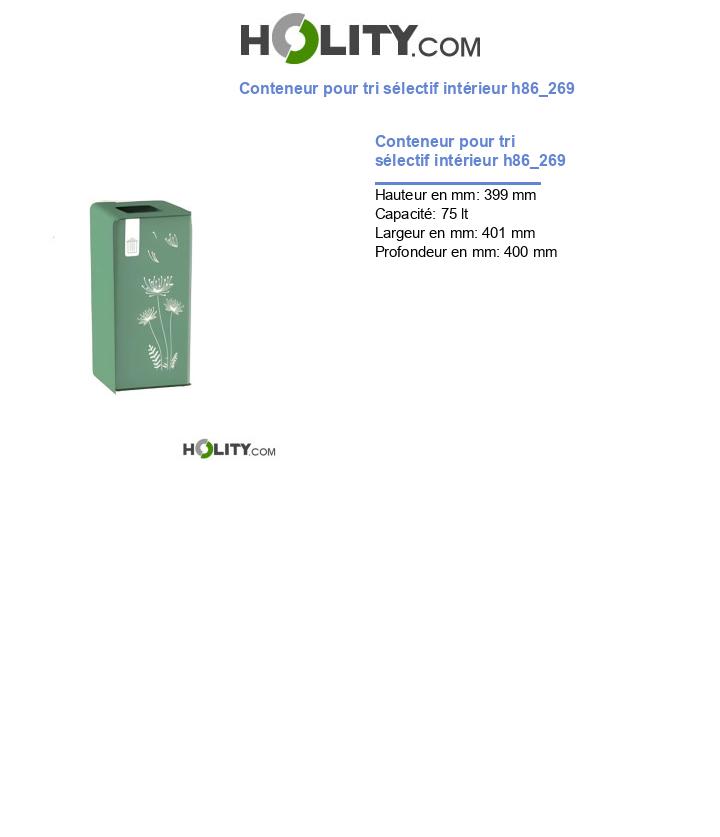 Conteneur pour tri sélectif intérieur h86_269