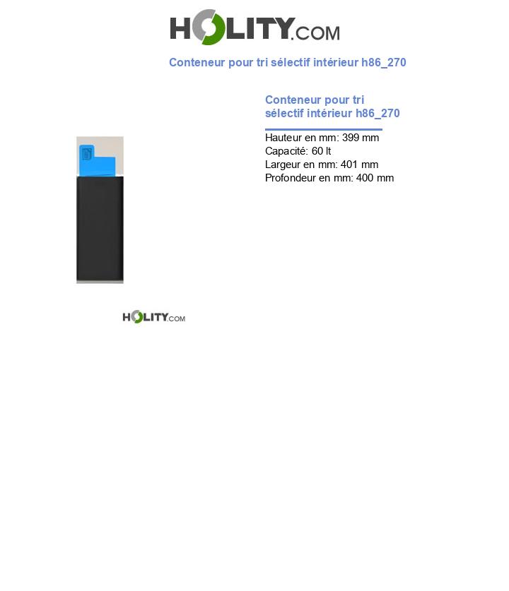 Conteneur pour tri sélectif intérieur h86_270
