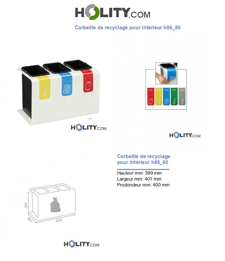 Corbeille de recyclage pour intérieur h86_80