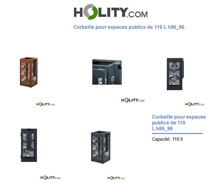 Corbeille pour espaces publics de 110 L h86_96