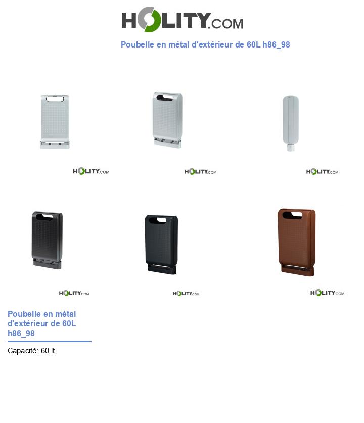 Contenitore per i rifiuti in metallo da esterno da 60L h86_98