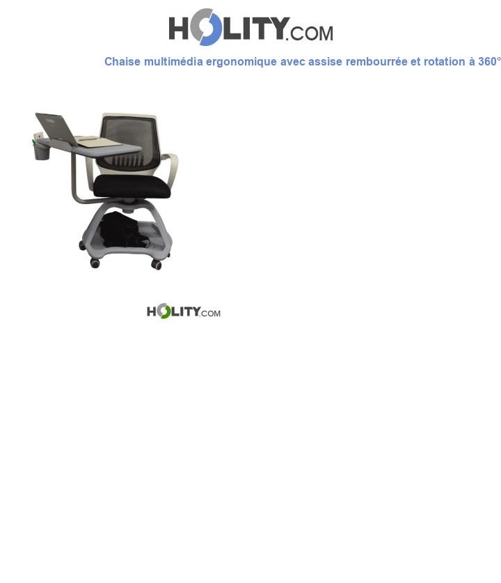 Chaise multimédia ergonomique avec assise rembourrée et rotation à 360° h872_05