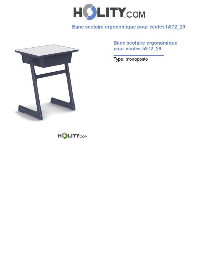 Banc scolaire ergonomique pour écoles h872_29