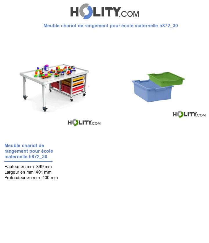 Meuble chariot de rangement pour école maternelle h872_30