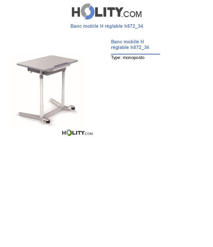 Banc mobile H réglable h872_34