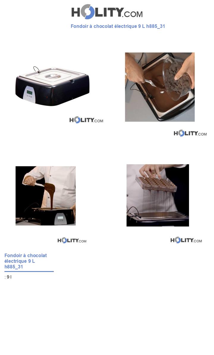Fondoir à chocolat électrique 9 L h885_31