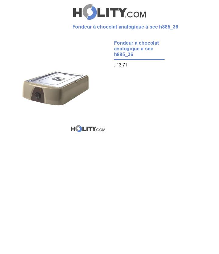 Fondeur à chocolat analogique à sec h885_36
