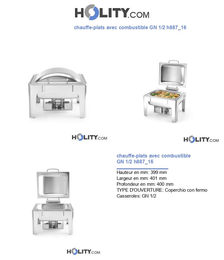 chauffe-plats avec combustible GN 1/2 h887_16