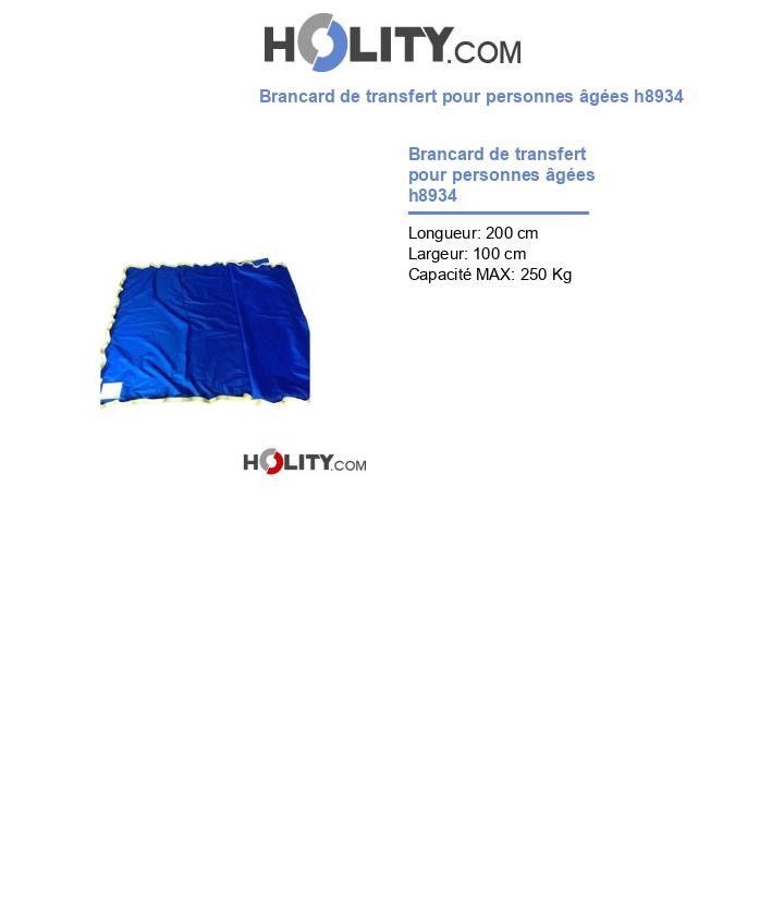 Brancard de transfert pour personnes âgées h8934