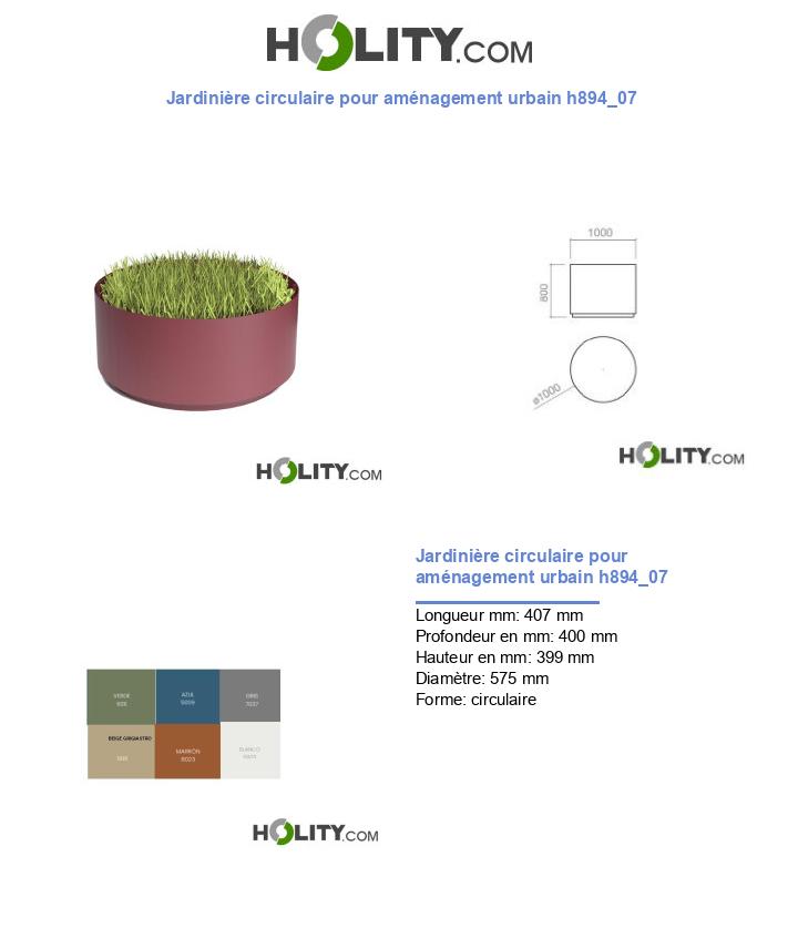 Jardinière circulaire pour aménagement urbain h894_07