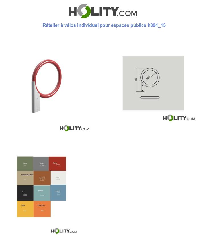 Râtelier à vélos individuel pour espaces publics h894_15