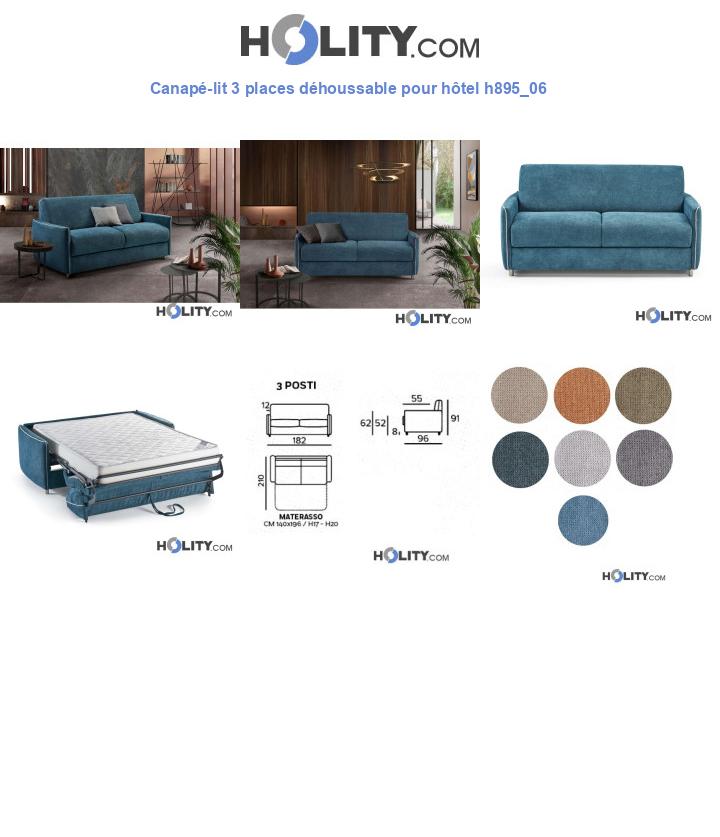 Canapé-lit 3 places déhoussable pour hôtel h895_06