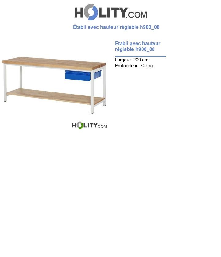 Établi avec hauteur réglable h900_08