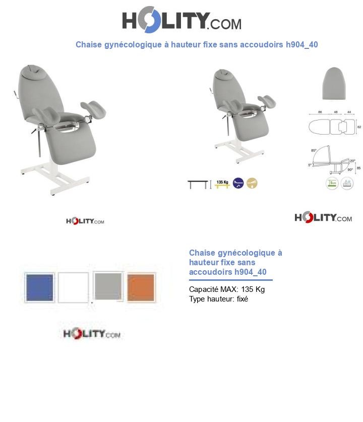 Chaise gynécologique à hauteur fixe sans accoudoirs h904_40