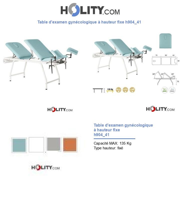 Table d'examen gynécologique à hauteur fixe h904_41