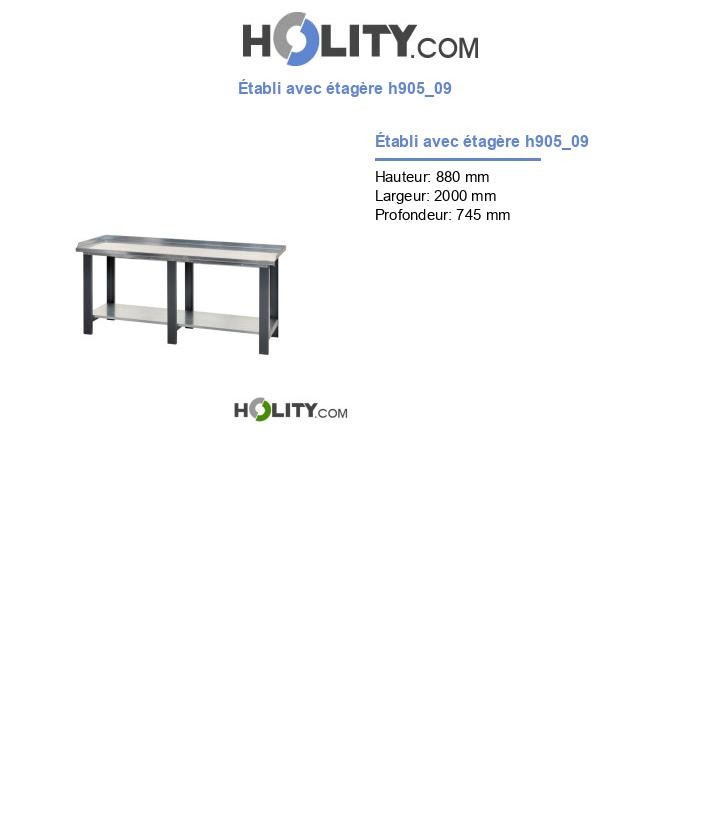 Établi avec étagère h905_09