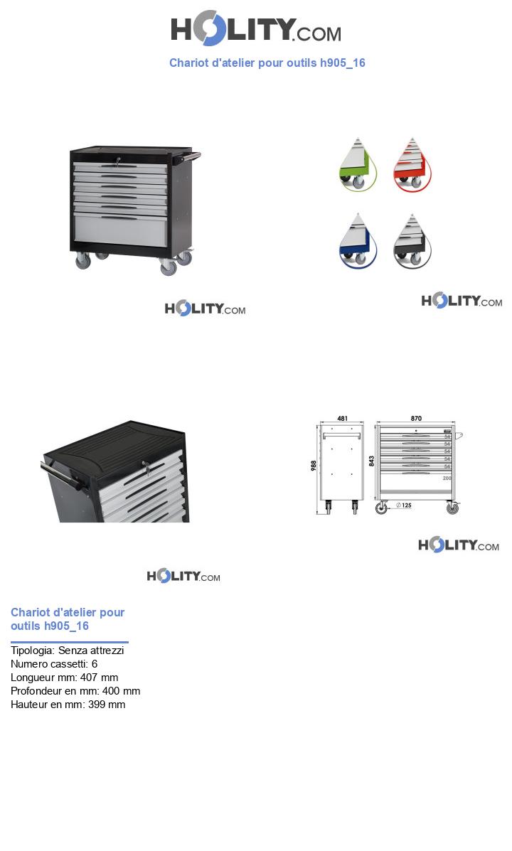 Chariot d'atelier pour outils h905_16