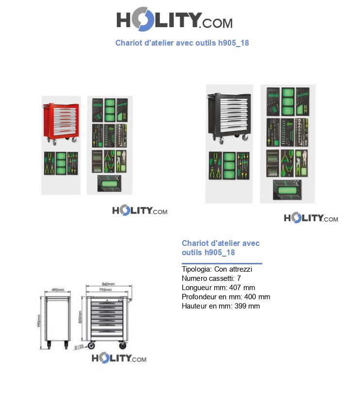 Chariot d'atelier avec outils h905_18