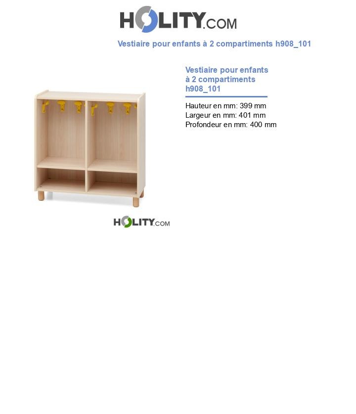 Vestiaire pour enfants à 2 compartiments h908_101